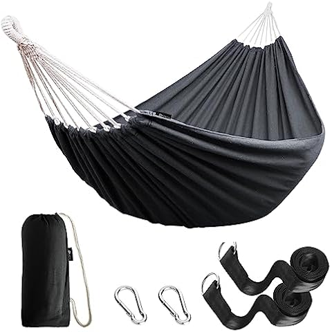 ANYOO Cotton Hammock with Tree-friendly Straps Cover