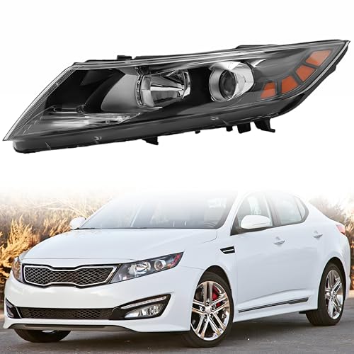 CHENDIAN For 2011 2012 2013 Kia Optima Headlight Assembly - Halogen Headlamp Left Driver Side w/o Bulbs w/o LED DRL OE 921012T121 (55W 12V)