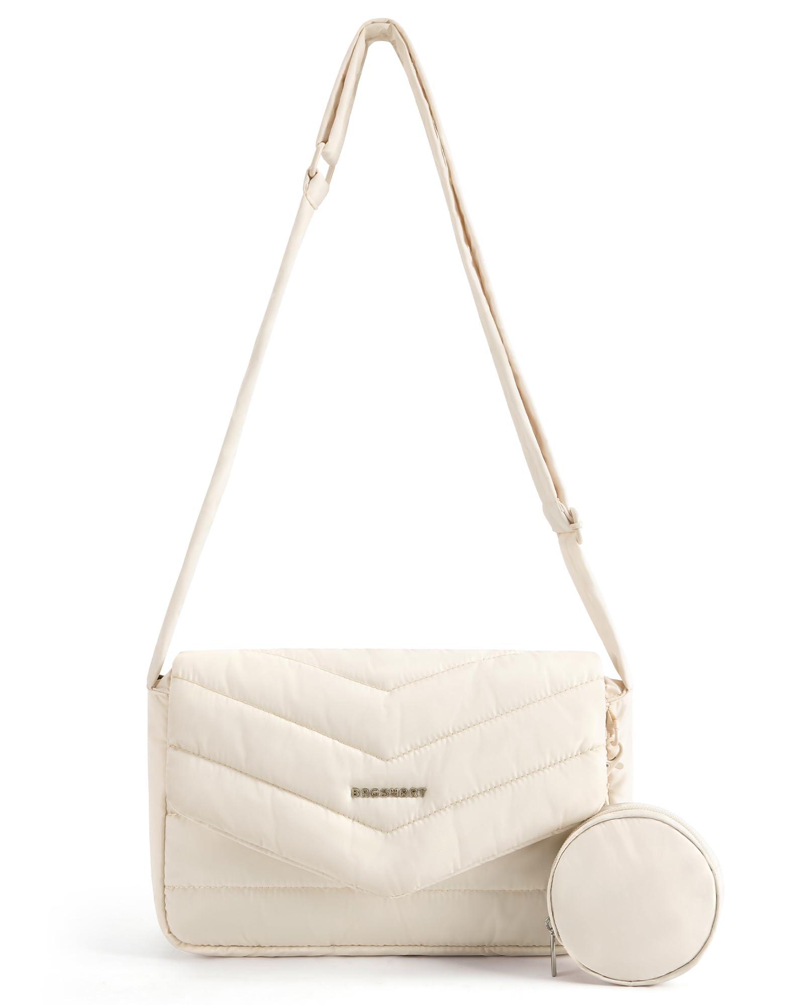 BAGSMARTCrossbody Bags for Women, Quilted Puffer Shoulder Bag, Handbag Small Purses for women