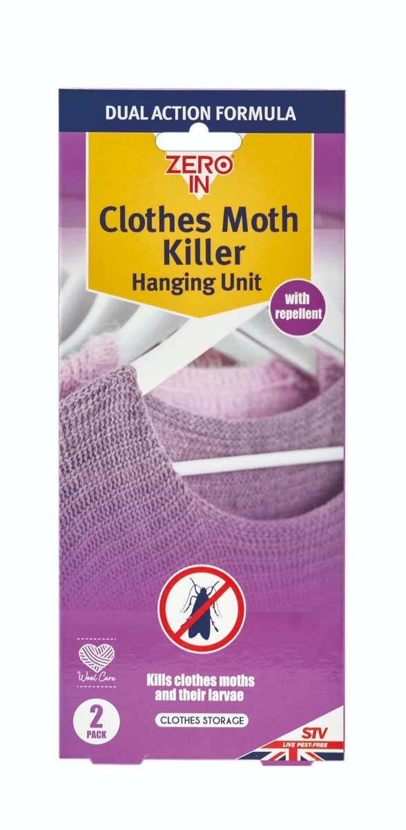 Zero In Clothes Moth Killer Hanging Unit Clothes Storage, Twin Pack