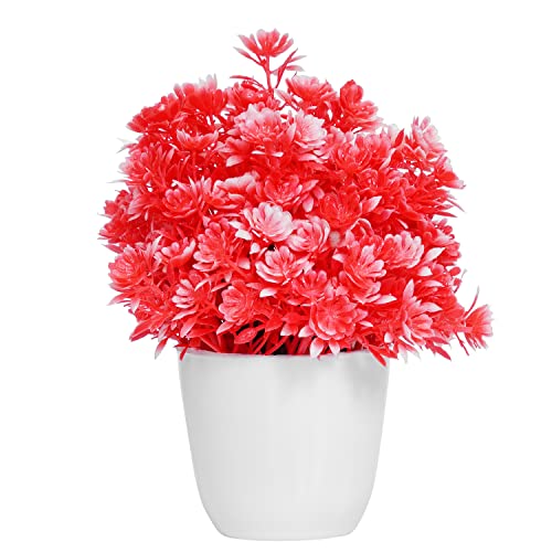 Image of Dekorly Vibrant Colors Artificial Flower Potted Plants for Decoration Purposes (Multicolour, Set of 6 Pieces)