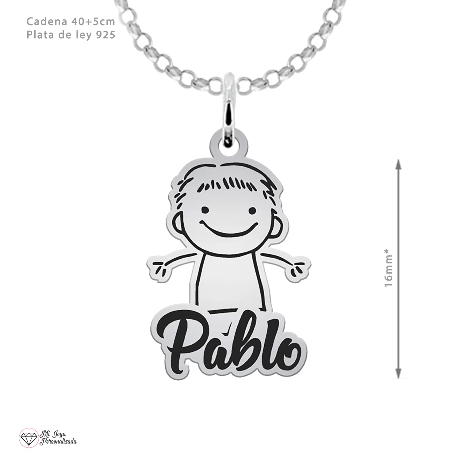 Colgante Niños PLATA DE LEY personalizado con hasta 3 niños