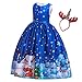 OBEEII Niñas Disfraz Navidad Ropa Christmas Vestidos con Diadema Renos Recién Bebe Tutú Princesa Disfraces Pentagram Bautizo Falda para Ceremonia fotografía Fiesta Canaval Chica 006 Azul 6-7 años