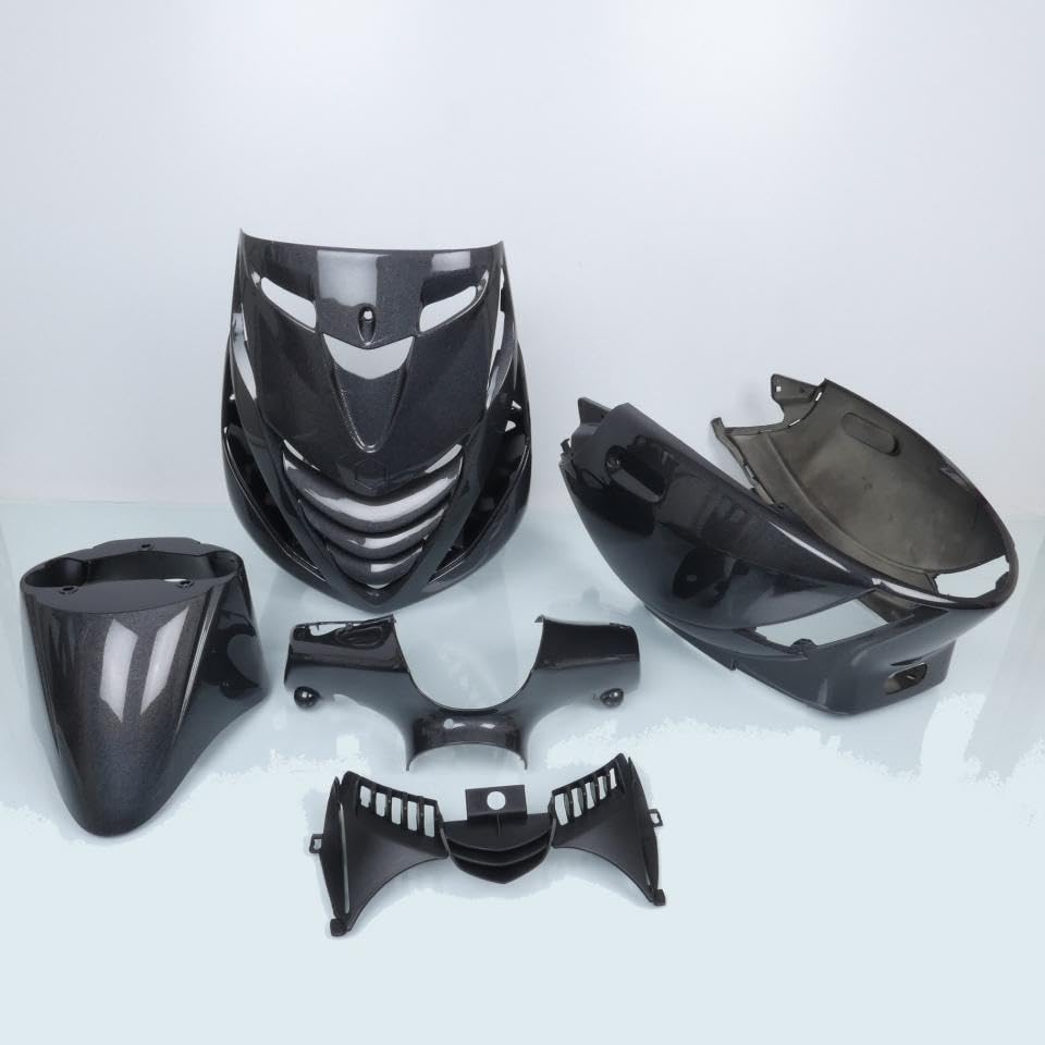 Kit carénage 5 pièces noir brillant Aplus compatible avec scooter Piaggio 50 Zip SP