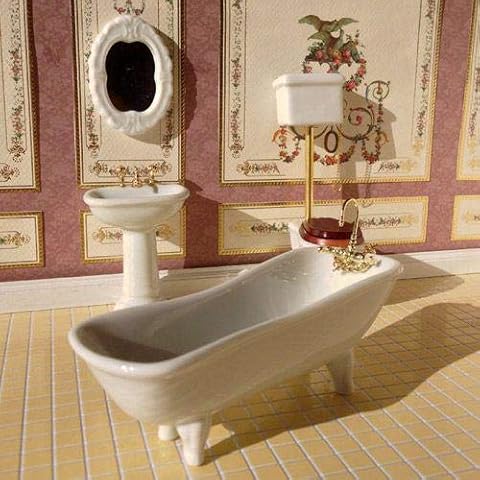 The Dolls House Emporium White Classic Bathroom, 4 Pcs 1:12 scale Cover