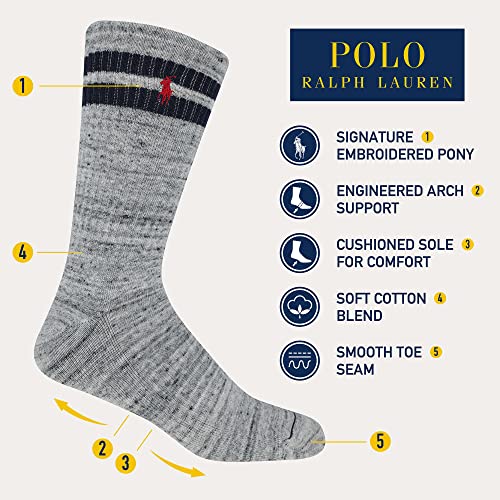POLO RALPH LAUREN Men's Classic Sport Americana Crew Socks-3 Pair Pack-Arch Support and Cushioned Cotton Comfort2