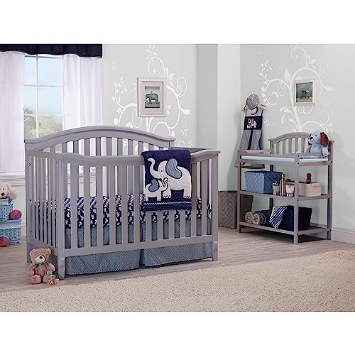 Image of Sorelle Furniture Berkley Crib and Changer with Slat Panel Back Classic -in- Convertible Diaper Changing Table Non-Toxic Finish Wooden Baby Bed Toddler Childs Daybed Full-Size Nursery - Gray