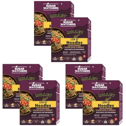 Image of Sugar Watchers Low GI Millet Noodles, No Maida, Non-Fried, Diabetic Friendly (Pack of 6)