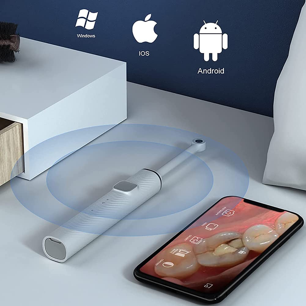 Cámara Intraoral Dental, WiFi Inteligente Cámara Dental, Herramienta De Video Dental Para PC IOS Android, Cámara Intraoral De Alta Definición 8 Luces LED Para Dentista Dental