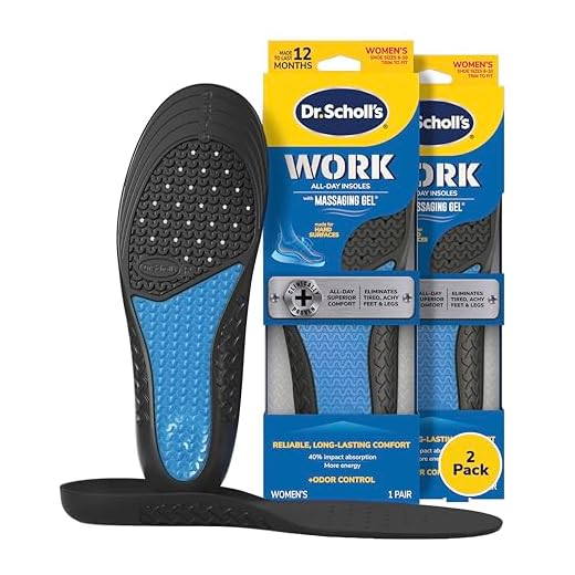 Work All-Day Superior Comfort Insoles (with) Massaging Gel, Women, 1 Pair, Trim To Fit