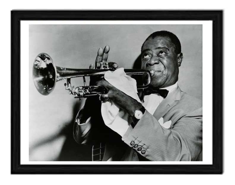 Amazon.co.jp: Louis Armstrong フォトウォールアート、ビンテージ、黒