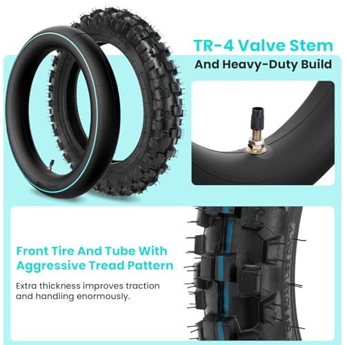 2.5-10″ Off-Road Tire and Inner Tube Set, Dirt Bike Tire