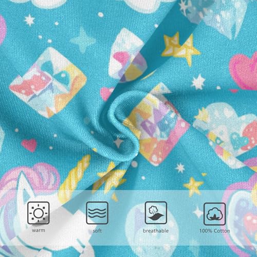 Wusikd Unicorns Head Hearts Boys' Underwear Cotton Diamonds Rainbows Boys Briefs Soft Toddler Underwear 2T3