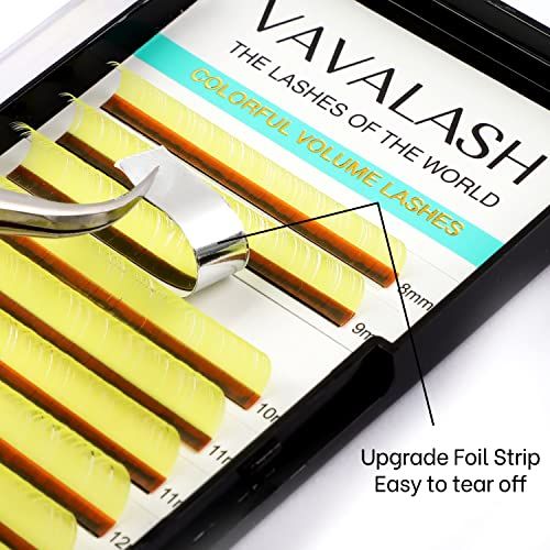 Image of Colored Lash Extensions 0.07mm D Curl Yellow Individual Volume Lashes Extensions 13-20 Mix Length Color Eyelash Extensions for Salon (Yellow 0.07-D, 13-20mm)