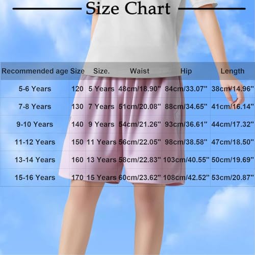 Girls Summer Quick Dry Ice Silk Sports Shorts Casual Kids Comfy Elastic Waist Athletic Running Shorts for 6-16 Years3