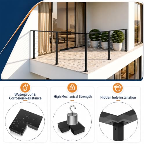 Image of 4 Pack Corner Connector for 2.36 inch x1.18 inch Stainless Steel Handrail