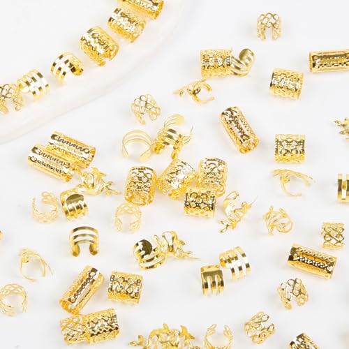 Joyas para el cabello doradas set 100 piezas para trenzas miniatura 3