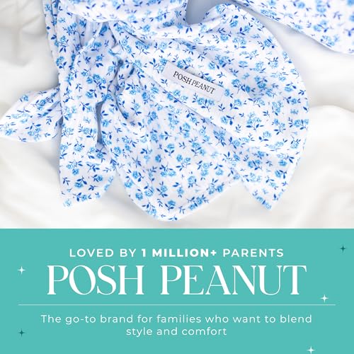 Image of Posh Peanut Swaddle Blanket & Headband Set - Viscose from Bamboo Stretchy Baby Swaddle for Newborn Girls, Receiving Blanket or Nursing Cover