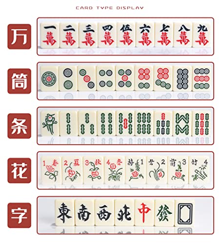 Juego Mini Mahjong Clásico con 144 Fichas y Dados miniatura 6