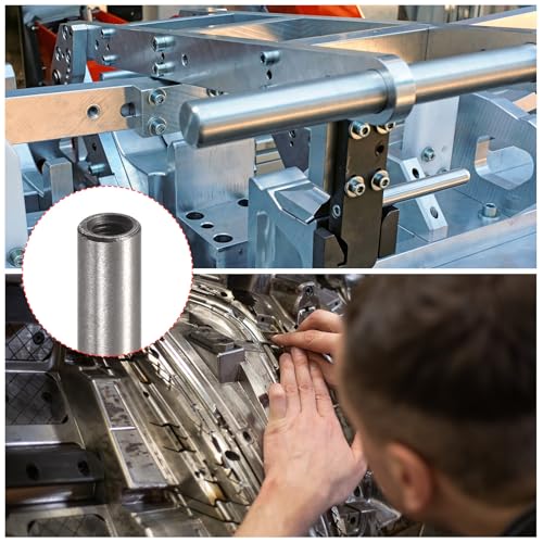 sourcing map 10 Stück M4 Innengewinde Dübelstift 6x20mm Anfasen Flacher Kohlenstoffstahl Zylindrischer Stift Bett Bücherregal Metall Geräte Industriestifte