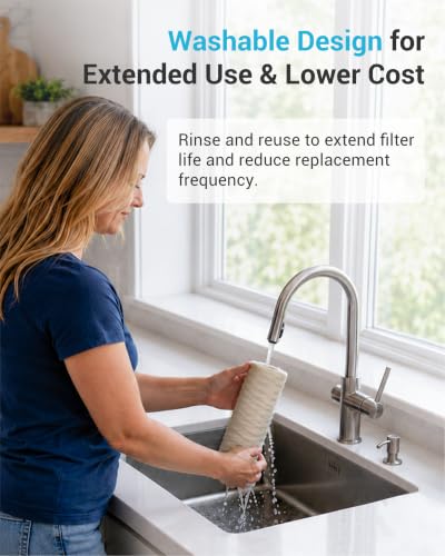 Image of AQUA CREST 10 x 4.5 Whole House String Wound Sediment Filter for Well Water