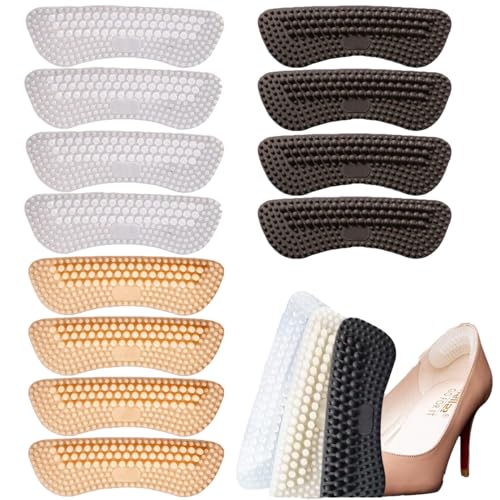 Image of 6 Pairs Silicone Heel Pads & Grips for Shoes - Anti Slip Heel Protectors with Bump Design,Transparent Black Nude, Sticky Adhesive Backing, Universal Fit for Heels Sneakers Boots (Thickness:0.08in)
