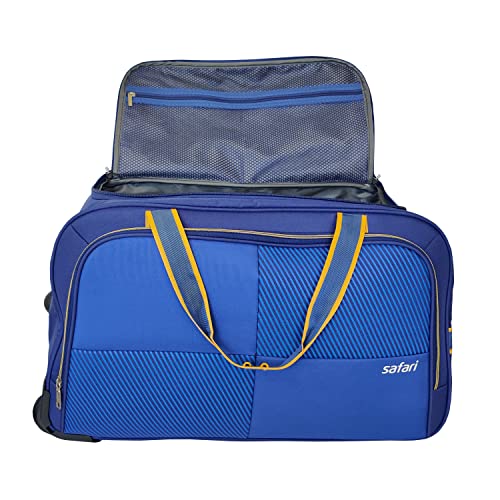 Image of Safari Polyester Trac Superior Rolling Duffle Luggage Set with Wheels - Blue, W-33 CM