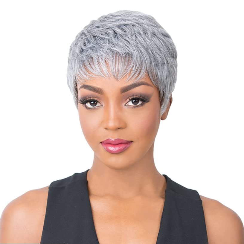 It's a Wig Iron Friendly, Fixie Cut Wigs with Wispy Bang, Long Nape for Full Cap Coverage - SUPER CUTE (ICE MINT)