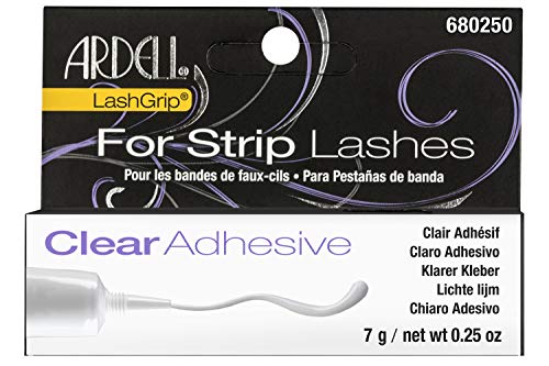 Ardell LashGrip Clear Eyelash Adhesive for Strip Lashes, Waterproof & Long-Lasting Lash Glue, Quick-Dry, Latex-Based, 0.25 oz