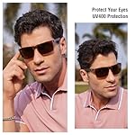 DUCO Sunglasses men Polarized Retro Square Sunglasses for men UV Protection Sports Sun Glasses for Golfing Running 8208 - Image 2