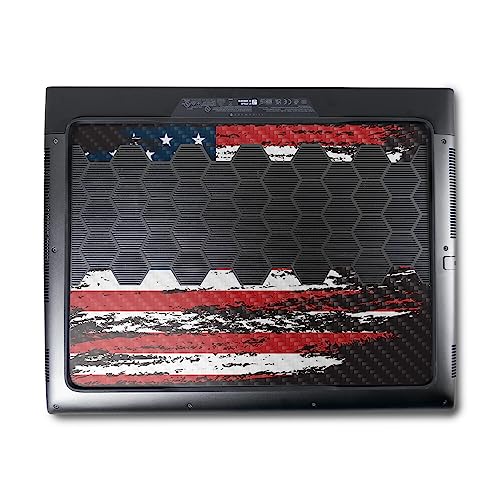 Image of MightySkins Carbon Fiber Skin Compatible With Alienware M18 R1 (2023) Full Wrap Kit - Tattered Flag | Protective, Durable Textured Carbon Fiber Finish | Easy To Apply & Change Styles | Made in the USA