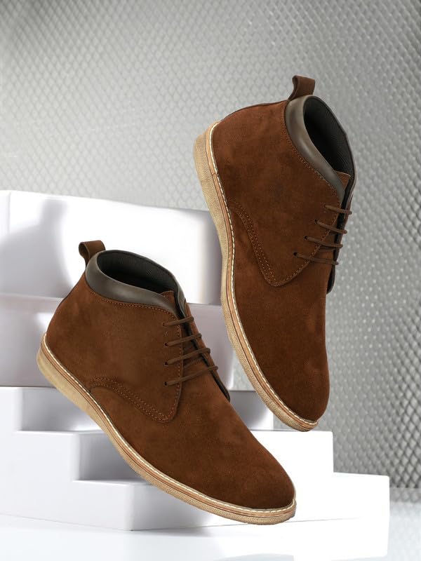 Image of Suede Leather Low Ankle Boot Lace Up for Men