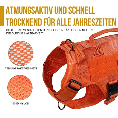 OneTigris No-Pull Hundegeschirr, AIRE MESH Einstellbar Sicherheitsgeschirr Ultra Atmungsaktiv für Große/Mittlere Hunde Brustgeschirr Hundeharness mit 2 Griffe Hundeweste