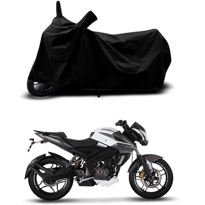 Image of 100% Scratchproof /UV-Rays /Heat Protection /Birds Dropping /Water Resistant /Dust Proof /Waterproof /Full Bike Scooty Two Wheeler Body Cover Compatible for Pulsar NS200 STD All Varients[Black]