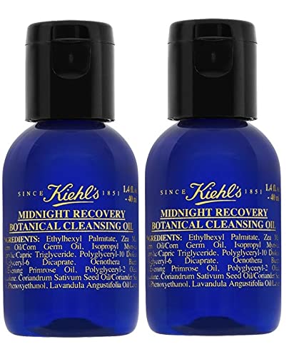 2 PACK - Kiehl's Midnight Recovery Botanical Cleansing Oil w/Squalane, Evening Primrose Oil, & Lavender Essential Oil, 2.8 fl oz TOTAL