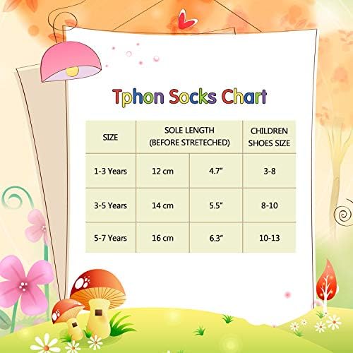 Image of Tphon 12 Pairs Toddler Non Skid Socks with Grips Anti Slip Bottom, Cotton Non Slip Ankle Crew Socks for Boys, Girls, Kids(1-7Years)