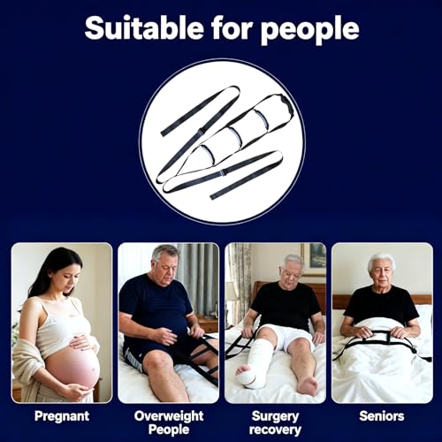 Bed Ladder Assist with 4 Handles, Adjustable Length & Dual-Point Support, Pull Up Helper for Seniors, Pregnant Women, Obese & Injury Recovery, Mobility Aid that Fits Most Beds (120 INCHES) - Gpaidy - Image 4