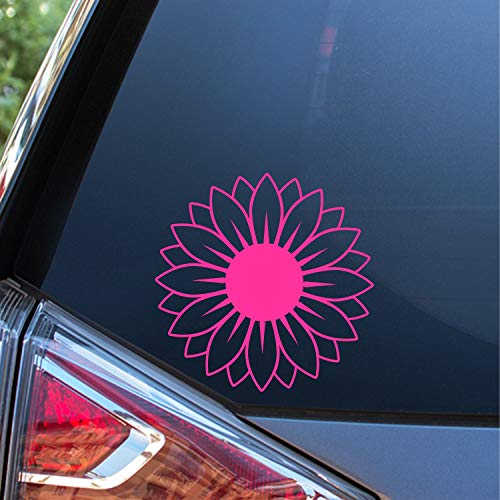 Sunset Graphics & Decals Flower Decal Vinyl Bumper Sticker Pretty Sunflower Garden Floral | Cars Trucks Vans Walls Laptop | Hot Pink | 5.5 Inch | Sgd000101B #TOP7