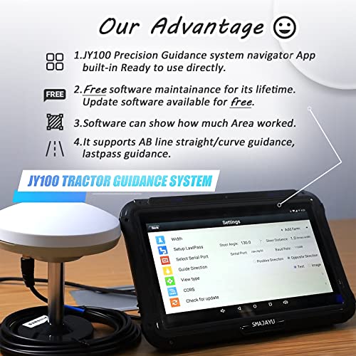 SMAJAYU-JY100-Tractor-GPS-Guidance-System-for-Precision-Agriculture-Include-GNSS-Antenna-and-10-Water-Proof-Tablet-for-Any-Brand-Agriculture-TractorsSuch-as-John-DeereCATCASECLAASJCBDEUTZ