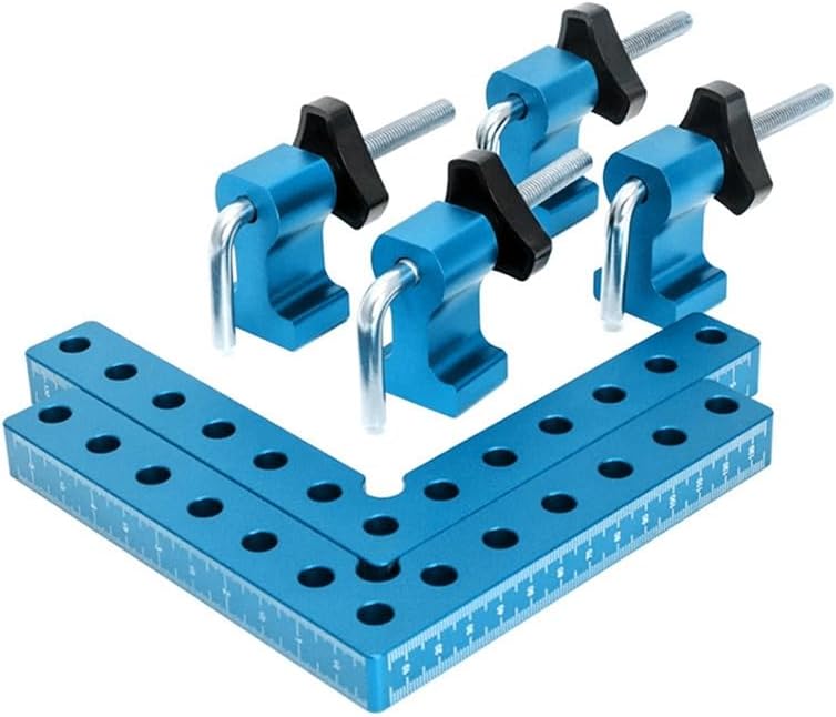 90 Degrees Clamp Positioning Squares Clamps for Woodworking Corner Clamps Right Angle Clamp Wood Clamps Easy Install - (Color: Blue)