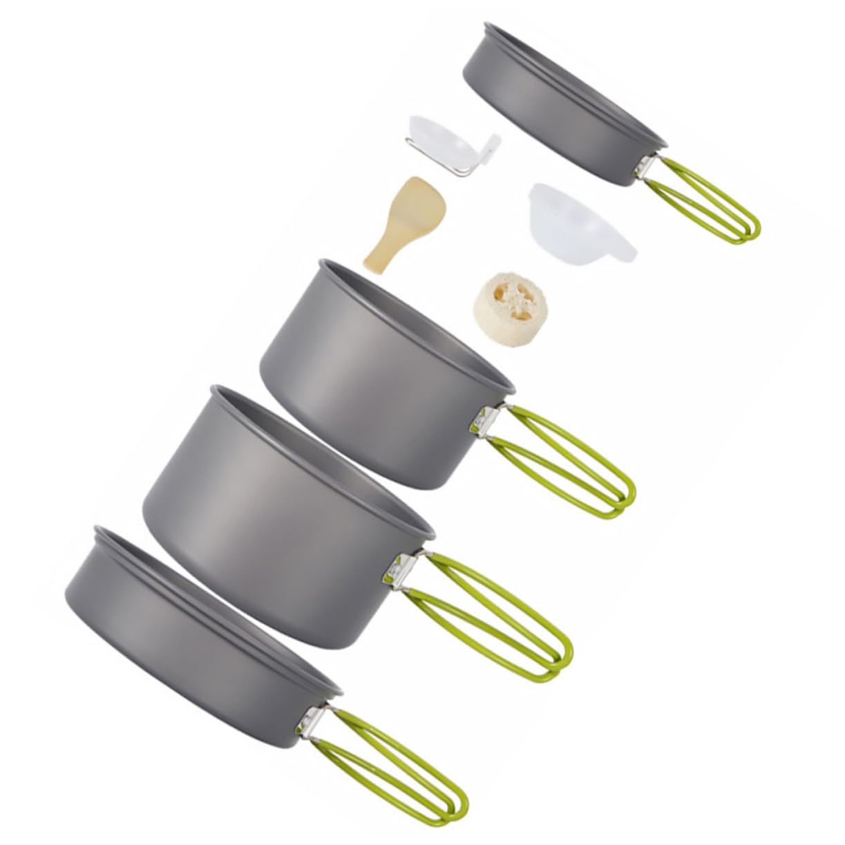 BESPORTBLE Picnic Fishing Cookware Set 6-Piece Camping Cooking Gear Portable Non-Stick Cookware Outdoor Cooking Pan Set for Hiking Camping