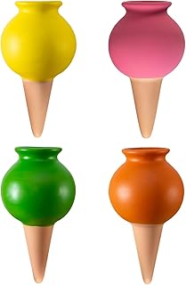 8 picos de riego automático de terracota para plantas de interior, dispositivos de riego automático en cuatro colores brillantes, ideal para macetas y macetas