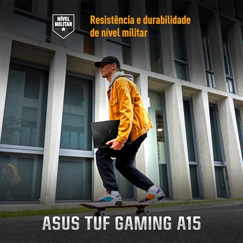 Notebook ASUS TUF Gaming A15, RTX 3050, AMD RYZEN 7, 8 GB, 512 GB SSD, KeepOS, Tela 15.6” FHD, Graphite Black – FA506NCR-HN089