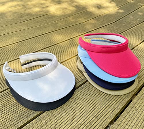 Image of 2 Pack Sun Visor Hats Women Men Clip On Wide Brim Visors Hat Outdoor Sports Golf Beach Travel Tennis Caps