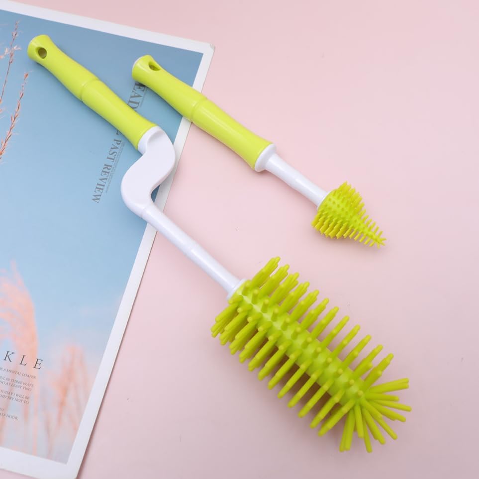 Milisten Rotating Feeding Bottle Brush Nipple Cleaner Set Pacifier Cleaning Brush Bottle for Easy Cleaning