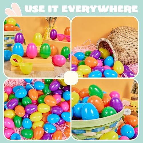 JOYIN 500 PCS 2.3" Easter Eggs, Empty Plastic Eggs Fillable Colorful Bright Eggshell Bulks for Easter Hunt, Filling Treats, Party Favor, Basket Stuffers, Classroom Prize Supplies - 2