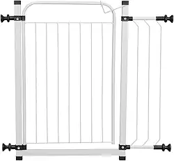 Portão Grade Proteção 69 à 74cm Criança Bebe Cão + Extensor 10cm Branco