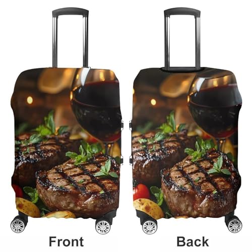 Steak Luggage Cover Suitcase Protector Travel Baggage Covers for Men Women S3