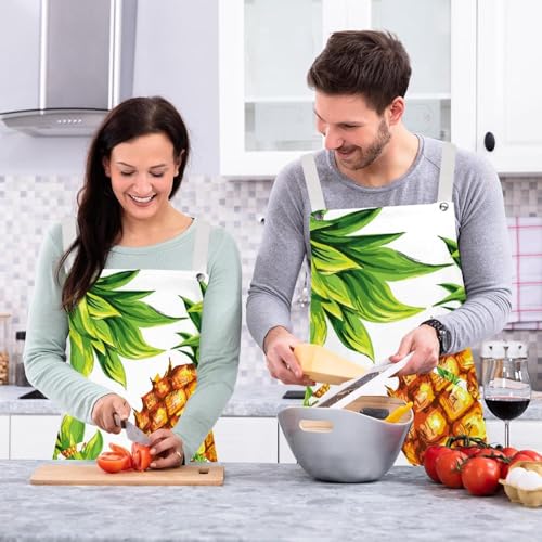Tablier de cuisine imprimé feuilles vertes d'été pour travail de bar
