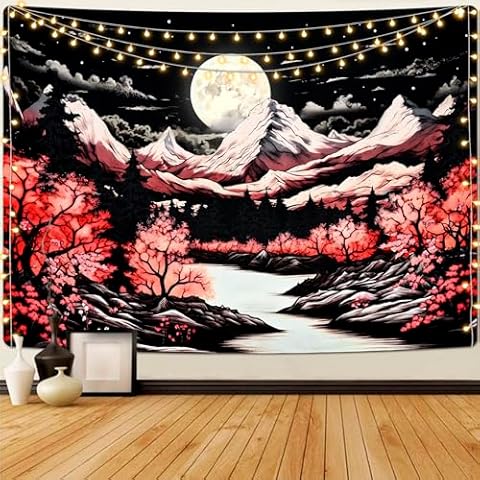 Alishomtll Moon Woods Tapestry Wall Art Cover